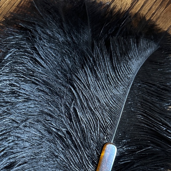 Black Ostrich Feather Art Deco Fan. Vintage. Victorian.  Stunning. PRICE DROP - Picture 5 of 6